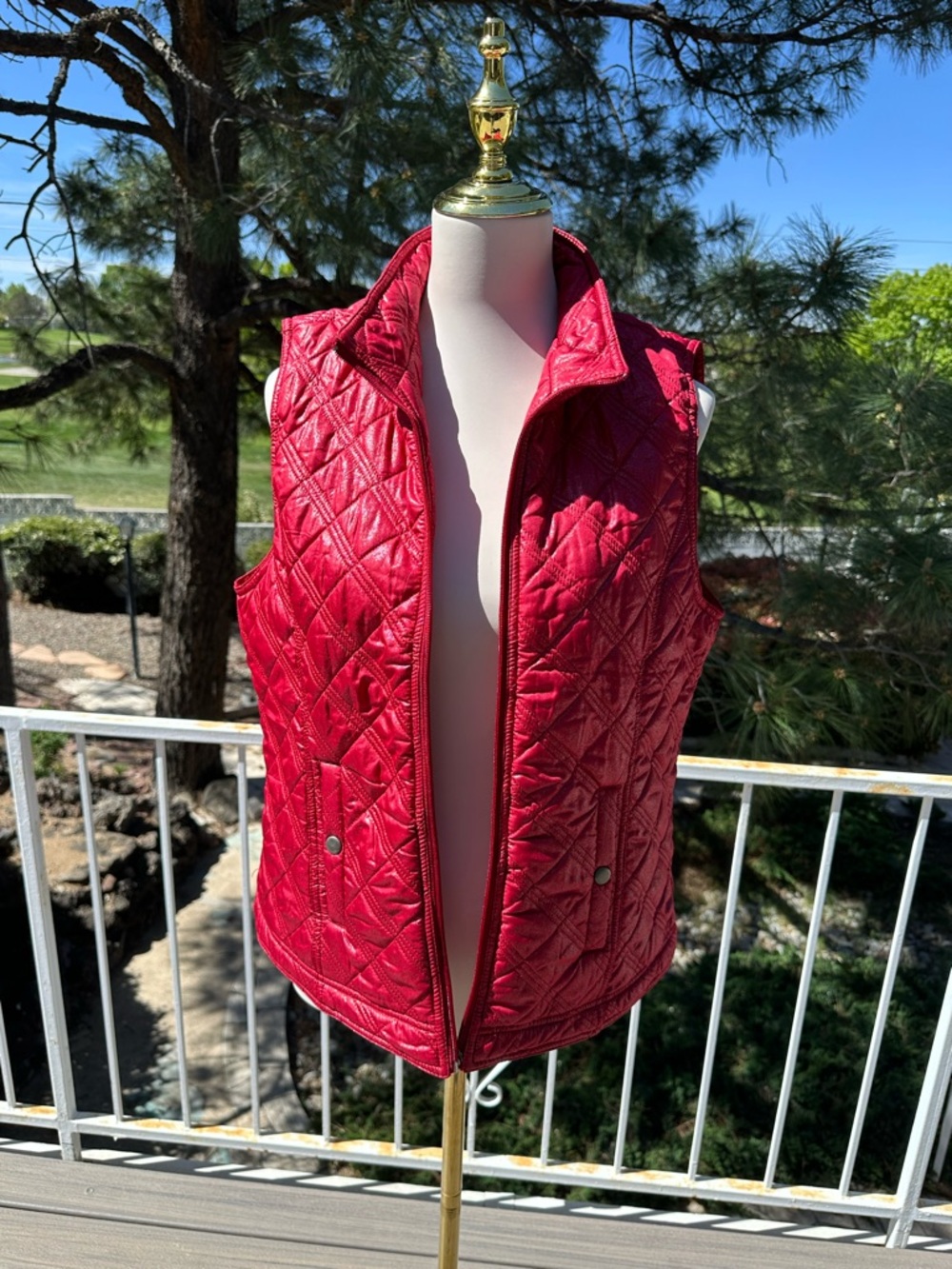 Quilted Red Women's Vest  Chico’s size 2